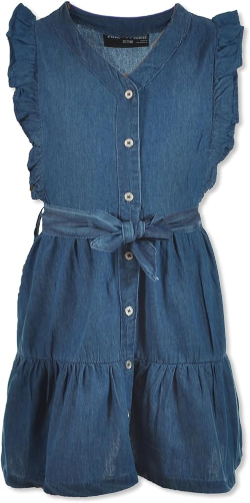 Girls' Chambray Tank Dress - Medium wash, 7-8