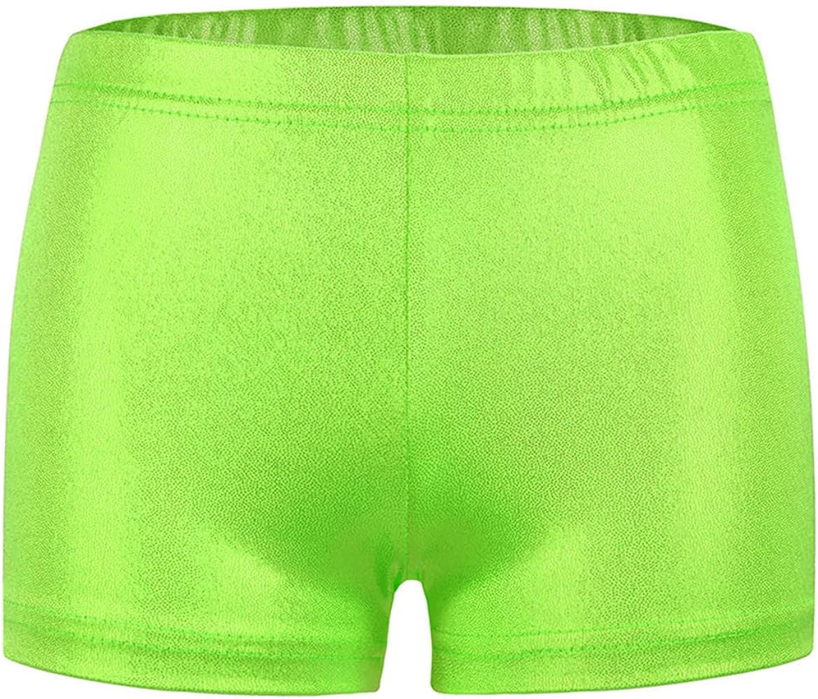 WEONEDREAM Girls' Shiny Shorts for Workout Athletic Dance Yoga