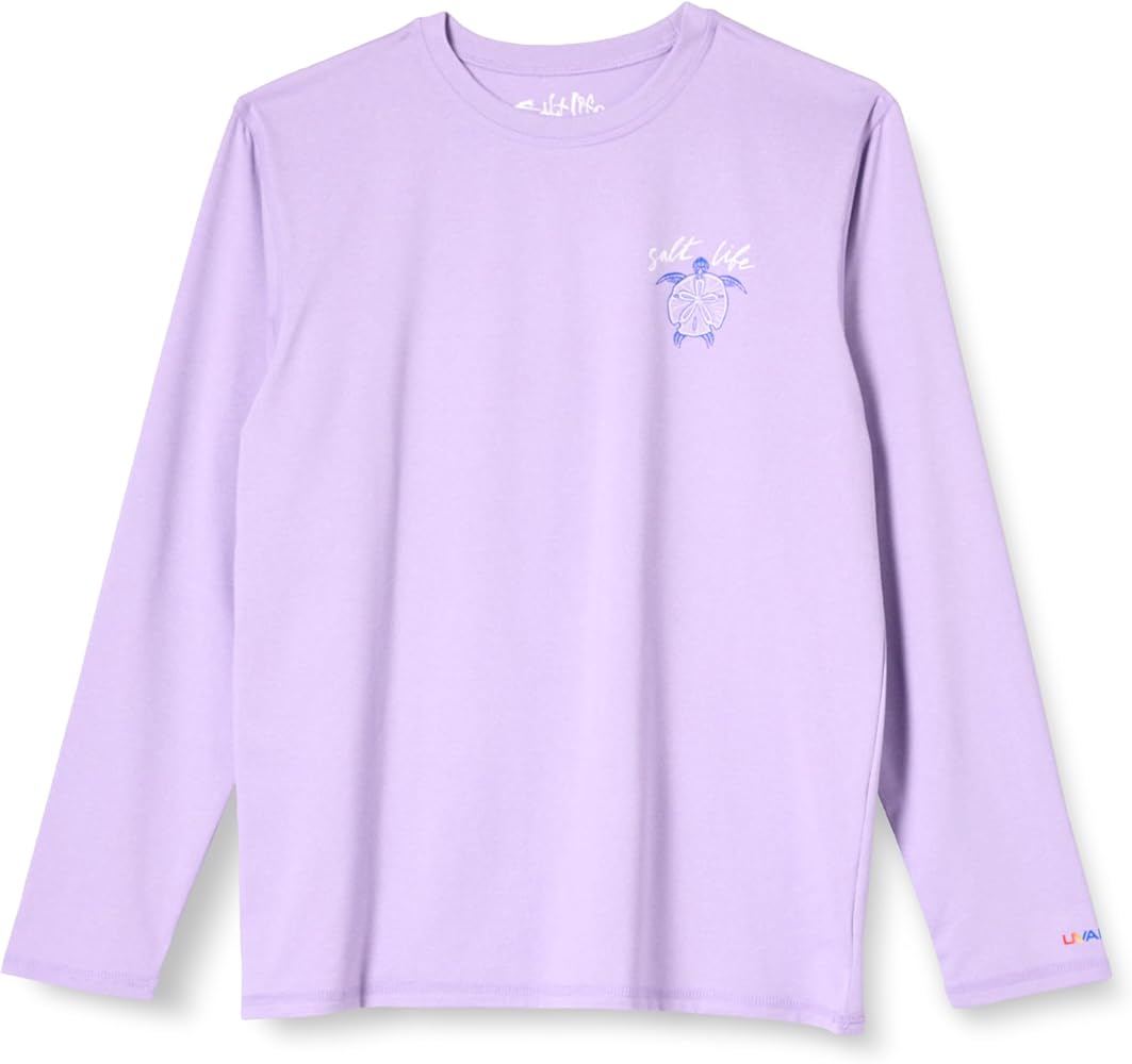 Salt Life Girls' Turtle Diamond Youth Long Sleeve Performance Fit Shirt