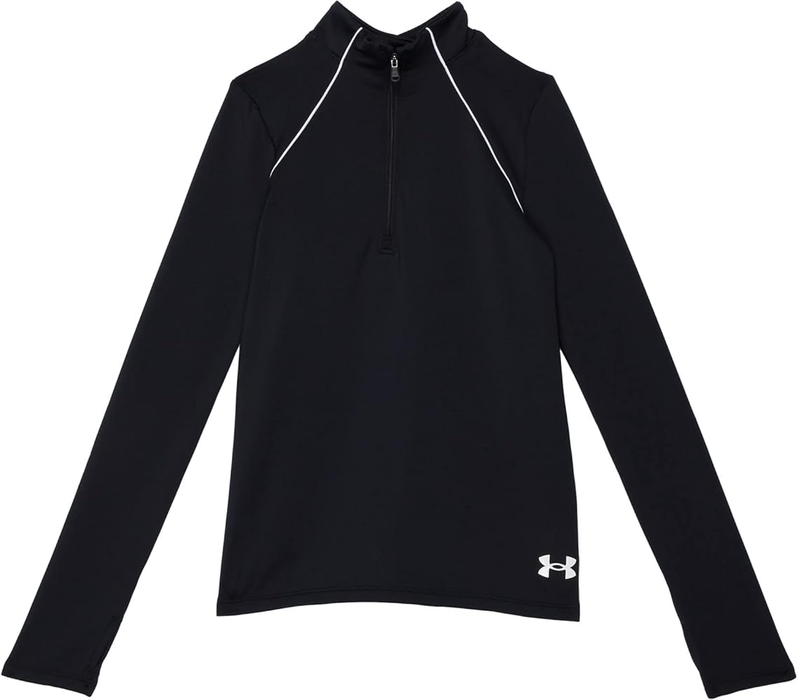 Under Armour Girl's ColdGear Long Sleeve Novelty Top (Big Kids) Black/White XL (18-20 Big Kid)