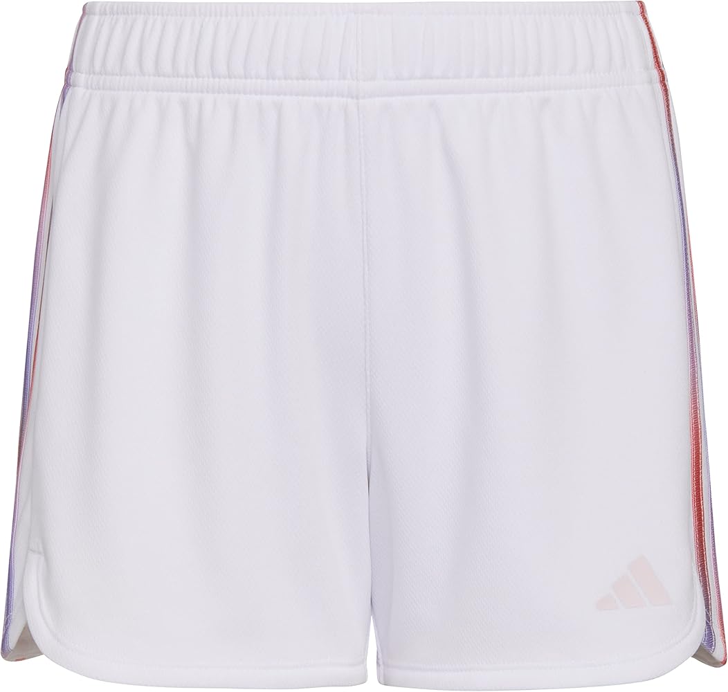 adidas Girls' Aeroready Gradient 3-Stripes Pacer Lined Mesh Shorts