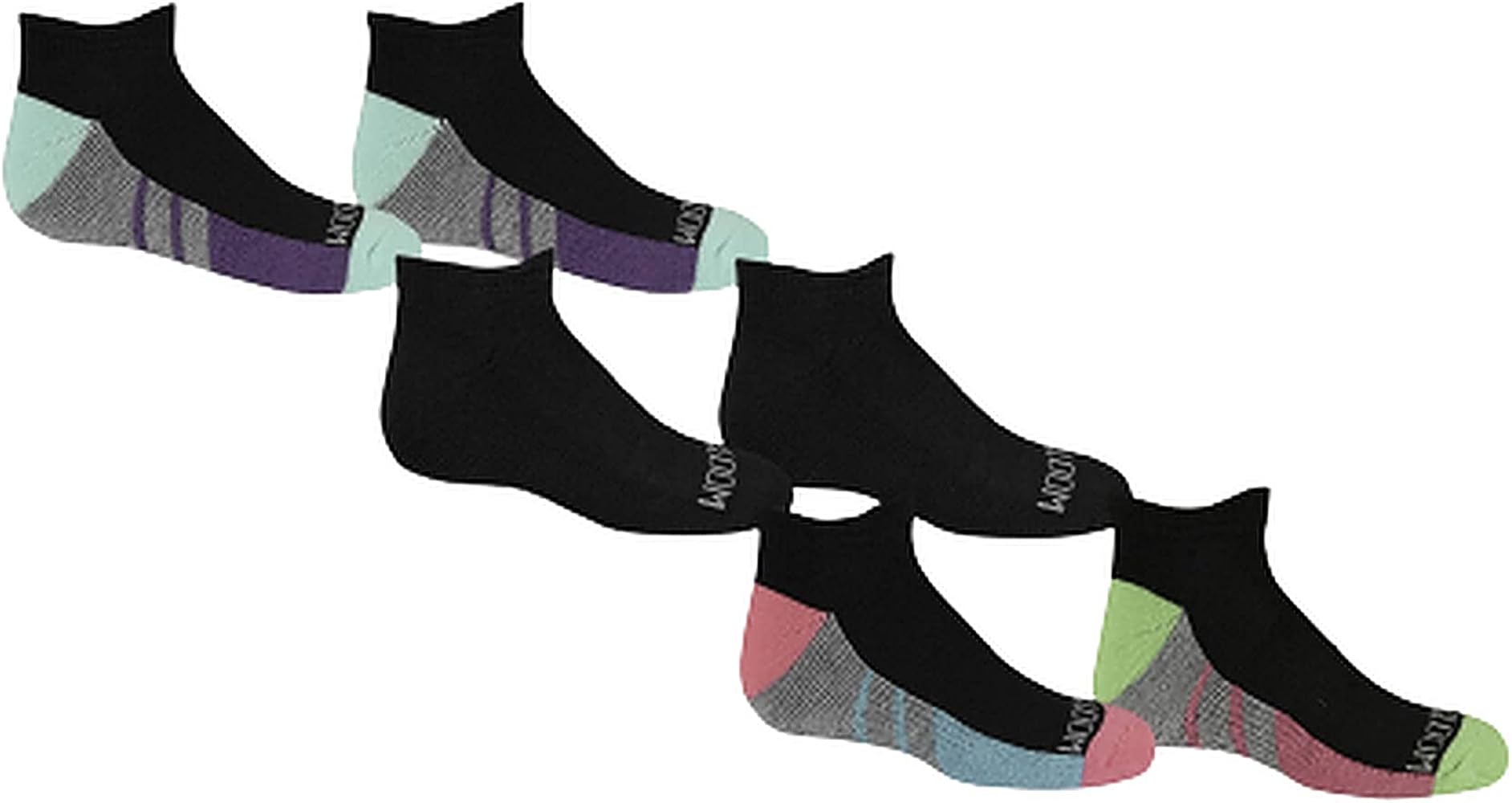 Fruit of the Loom Girls 6 Pack Ankle Socks, 10.5-4, Assorted 1