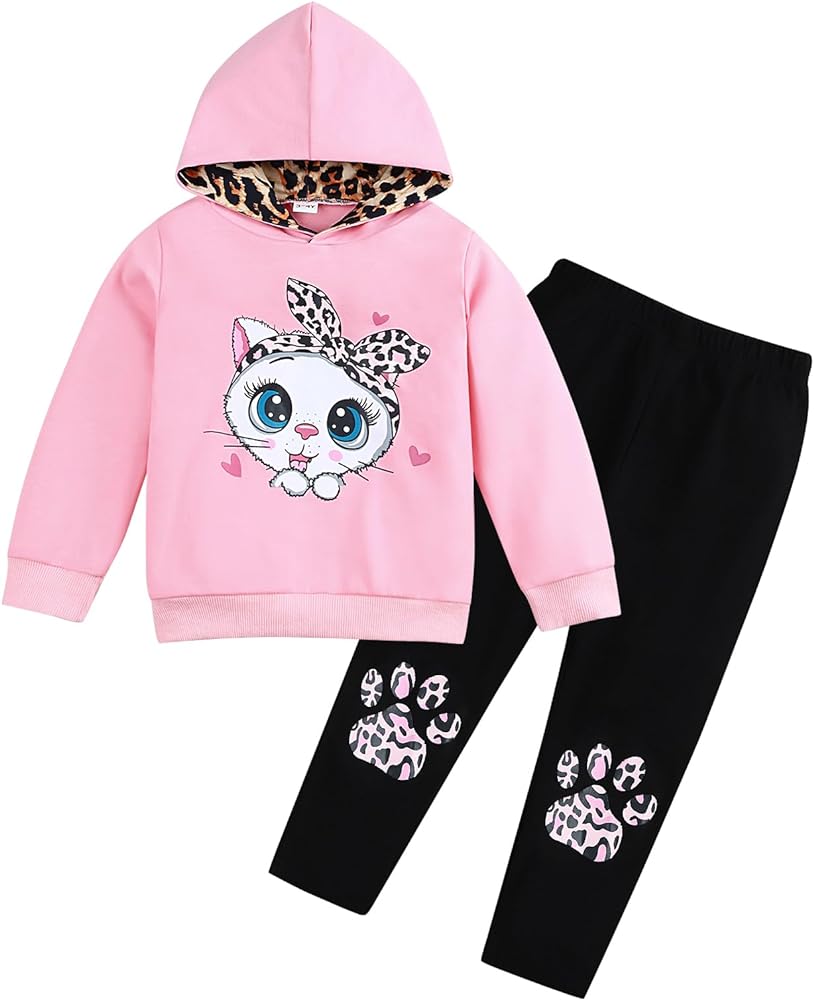 Toddler Baby Girls Clothes Long-sleeve Tie Dye Hoodie Sweatshirt Joggers Pants Hooded Outfits Set