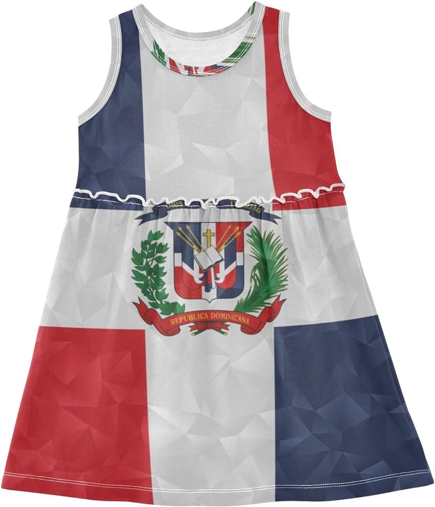 Aflyko Patriot Flag Girls Sleeveless Dress Adorable Tank Play Sundress 2T-8T