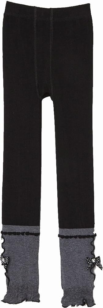 Gray & Black Bow Leggings Girl's