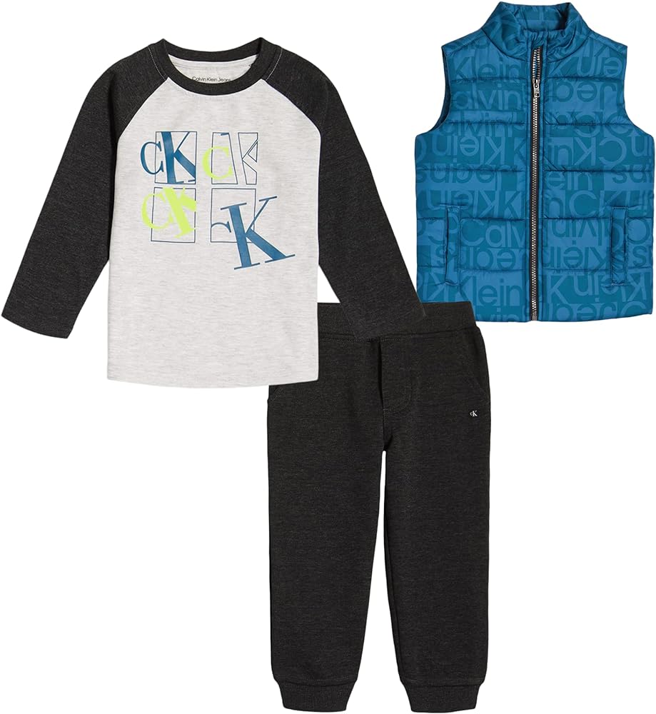 Calvin Klein Baby Boys 3 Pieces Vest SetBaby and Toddler Layette Set