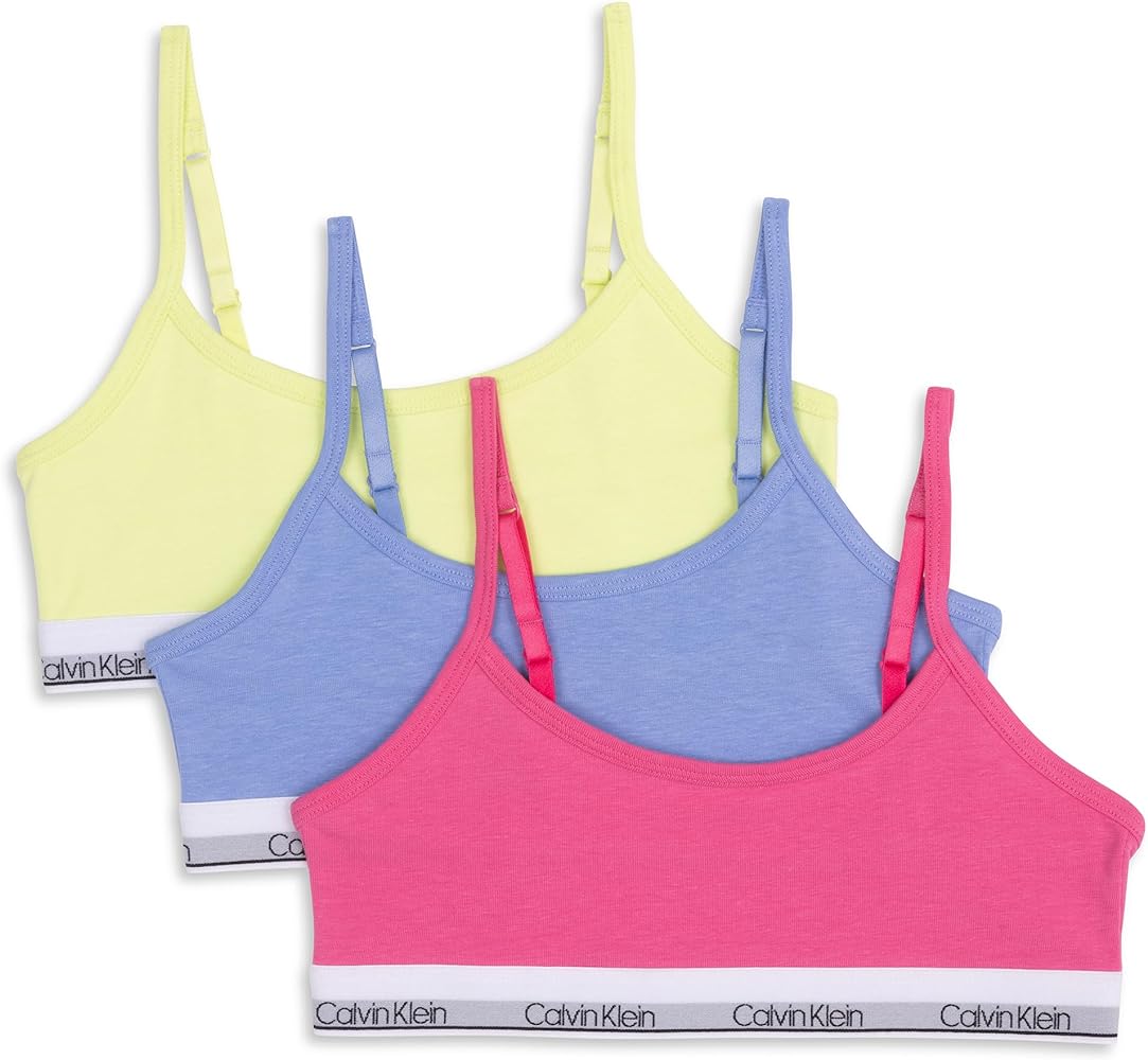 Calvin Klein Girls' Crop Bra 3 Pack