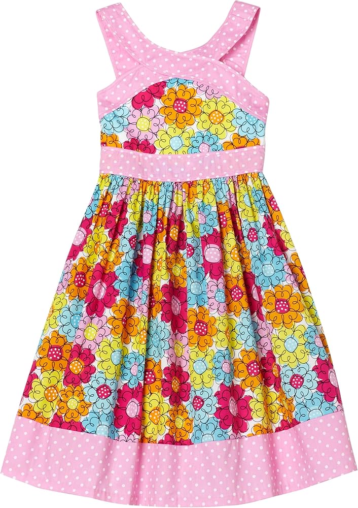 Bonnie Jean Big Girls' Mixed Print Sundress