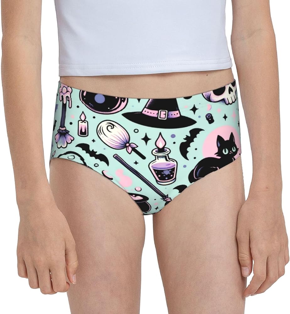 Augenstern Cotton Underwear Halloween-Goth-Witch-Creepy Girls'Briefs Soft Underpants