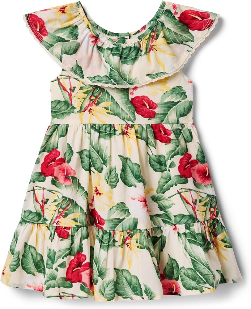 Janie and Jack Girls Floral Gauze Dress (Toddler/Little Big Kid)