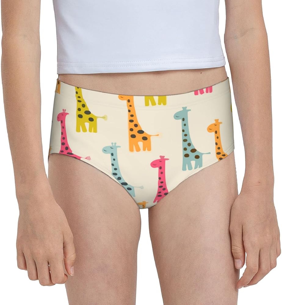 Augenstern Cotton Underwear Colored Giraffe Happy Girls'Briefs Soft Underpants