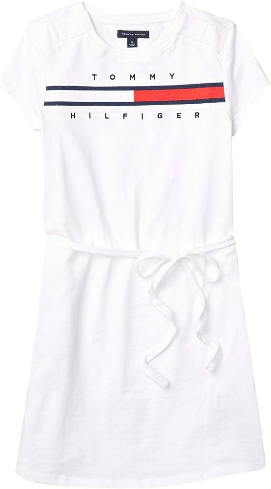 Tommy Hilfiger Girl's Adaptive Signature Stripe Dress With Velcro Brand Closure at Shoulders