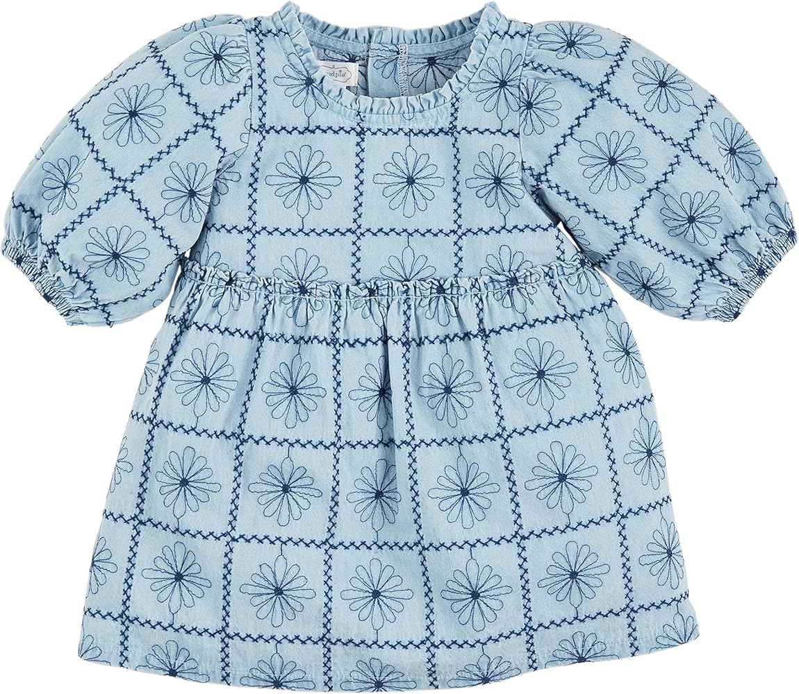 Mud Pie Girls Embrodiered Denim Dress