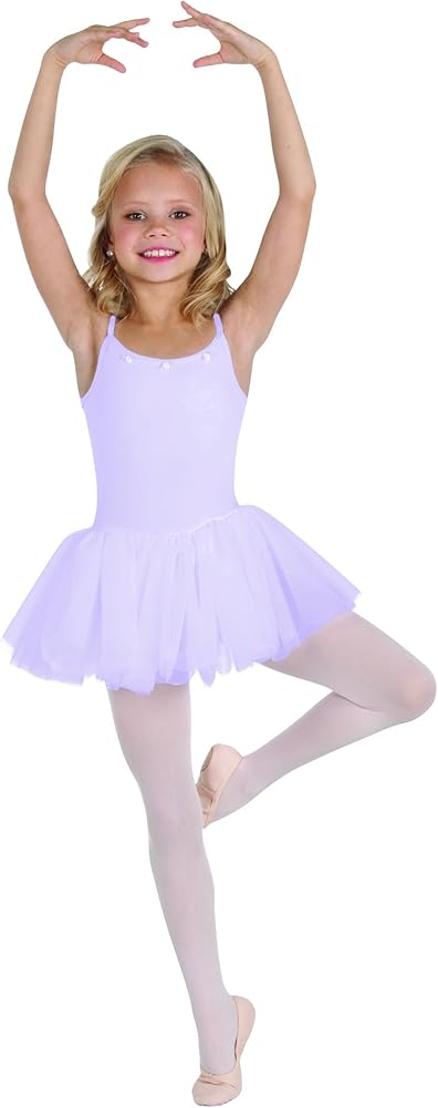 Clementine Apparel Girl's Spaghetti Strap Cami Dress Camisole Tutu Skirt Leotard Ballerina Costume